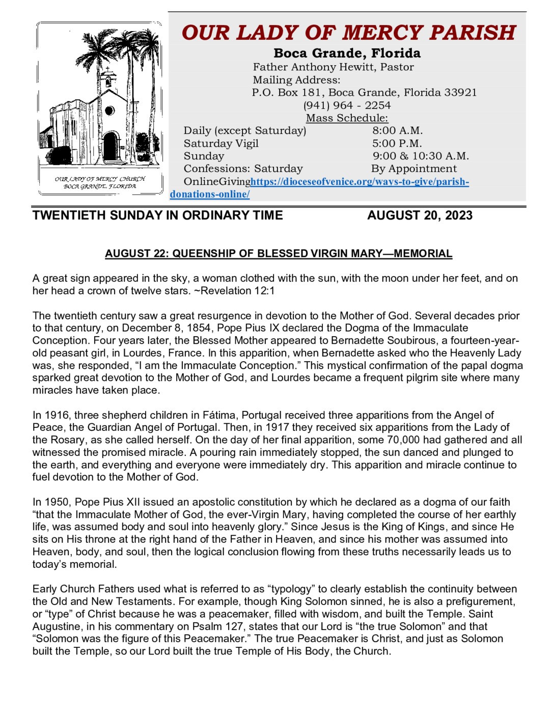 Bulletins Our Lady of Mercy